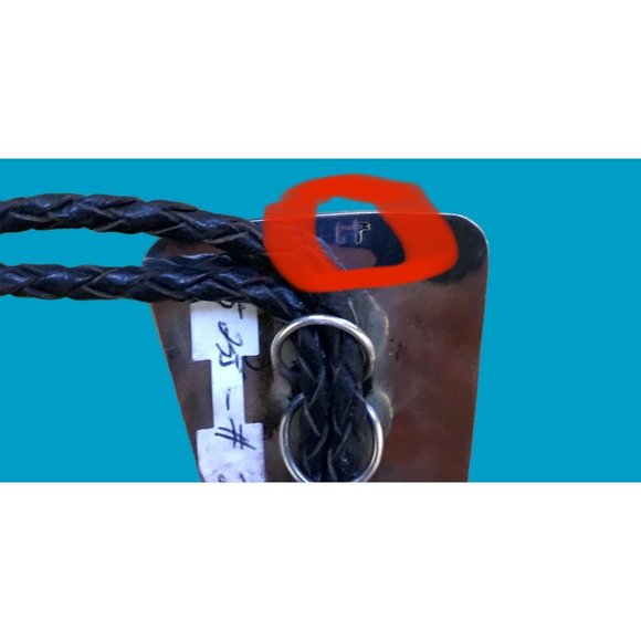 Sterling Silver Bolo Tie Handmade Native American Artisan Hopi Overlay  Signed - Picture 3 of 3